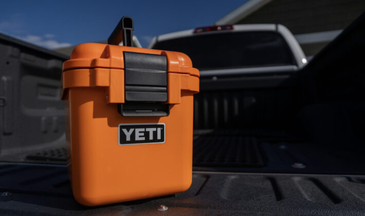 YETI Loadout GoBox 15 in the bed of a truck